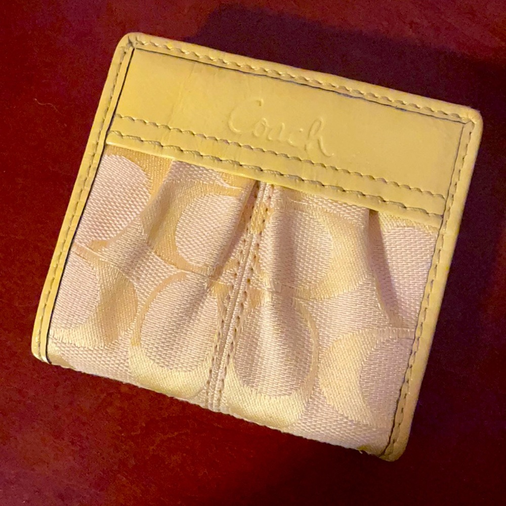 Pale Yellow Small Coach Wallet